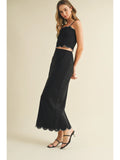 Embroidered Top & Maxi Skirt Set - Greige Goods