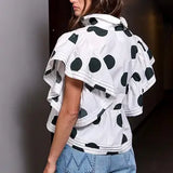 Ruffle Polka-Dot Top - Greige Goods