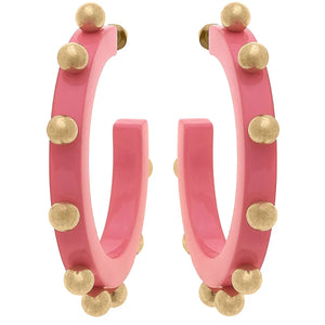 Studded Hoops Earrings - Bubble Gum - Greige Goods