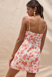 Scallop Cut Floral Mini Dress - Greige Goods