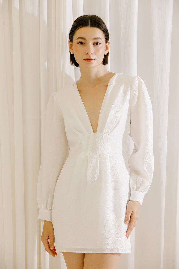 Monochromatic Embossed Dress - Greige Goods