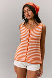 Sleeveless Button Front Top