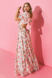 A Printed Woven Maxi Dress - Greige Goods