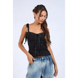 Lace Trim Cami Top - Greige Goods