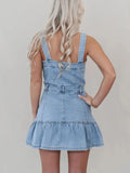 Button-Front Denim Dress