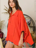 Drawstring Tie Sleeves Top - Greige Goods