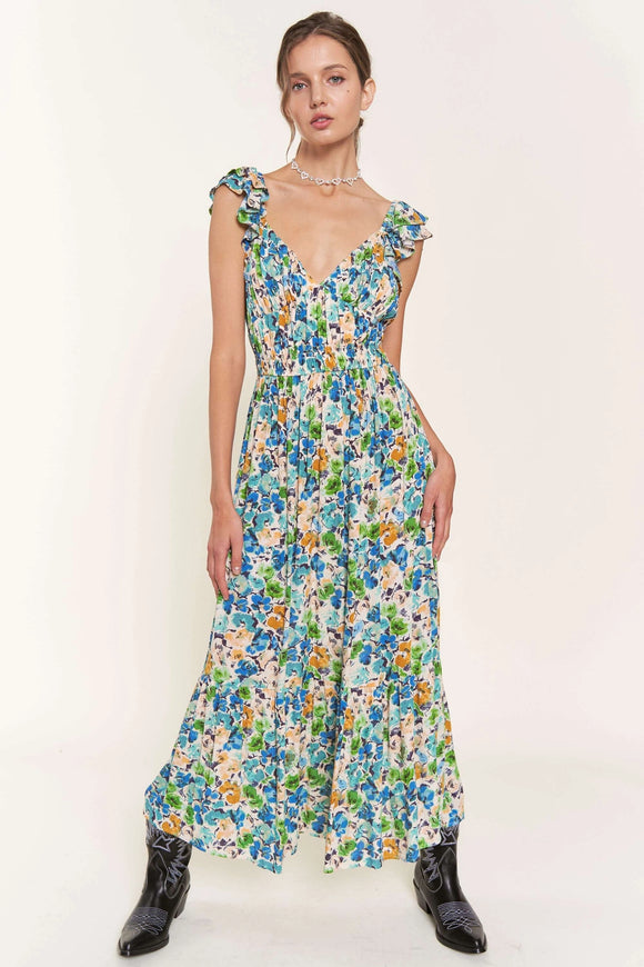 Flower Blu Midi Dress - Greige Goods