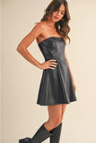 Leather Tube Mini Dress
