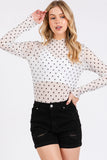 Polka Dot Mesh Top - Greige Goods