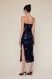 Sequin Side Slit Tube Midi