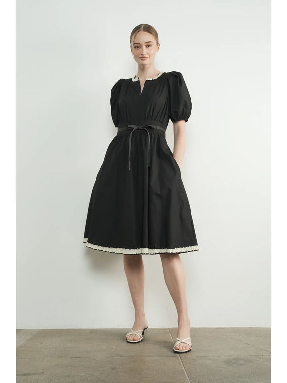Embroidered Midi Dress - Greige Goods