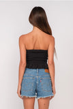 Smocked Ruched Ruffle Crop - Greige Goods