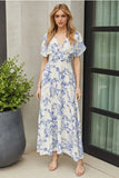 Chinoiserie Print Ruched Maxi - Greige Goods