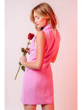 Bold Sleeveless Blazer Mini Dress - Greige Goods