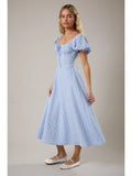 Puff Sleeve Gingham Dress - Greige Goods