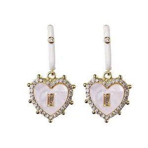 Diamond Heart Drops - Greige Goods