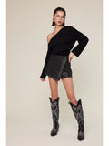 Faux Leather Studded Skort