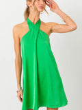 Halter Cross Neck Dress - Greige Goods