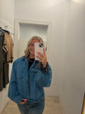Leather Trim Denim Jacket
