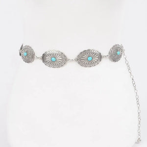Western Style Metal Belt - Greige Goods