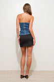 Strapless Denim Bustier Top - Greige Goods