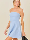 Strapless Flare Mini Dress - Greige Goods