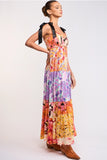 Multi Floral Tie Strap Maxi - Greige Goods