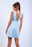 Satin Plunging V-Neck Mini - Greige Goods