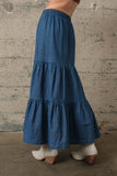 Tiered Denim Skirt - Greige Goods