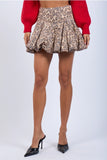 Leopard Bubble Hem Skirt - Greige Goods