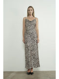 Satin Leopard Print Dress - Greige Goods