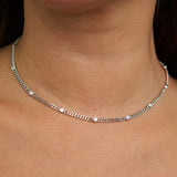 Silver CZ Dainty Choker - Greige Goods
