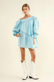 Braided SeamLine Flowy Mini Dress - Greige Goods