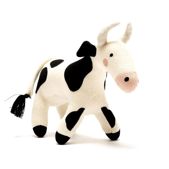Knitted Cow Plush Toy - Greige Goods