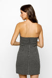 Houndstooth Strapless Mini Dress - Greige Goods