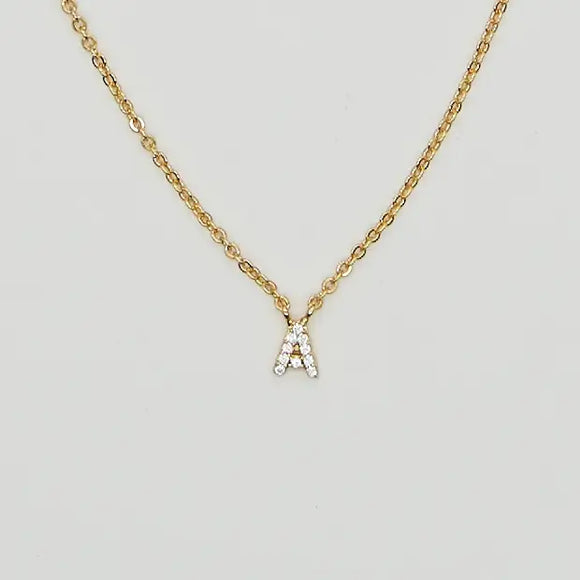 Shiny Initial Necklace - Greige Goods