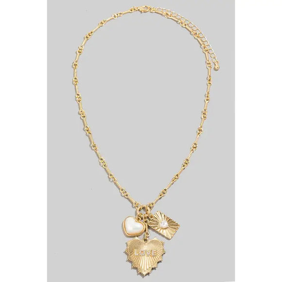 Heart Love Charm Necklace - Greige Goods