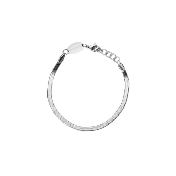 Silver Dainty Herringbone Bracelet - Greige Goods
