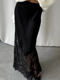 Elegant Lace Maxi Skirt - Greige Goods