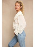 Chiffon Top W/ Lace Detail