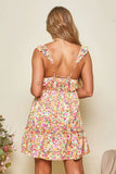 Floral Babydoll Mini Dress - Greige Goods
