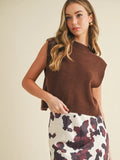 Ribbed Edge Sweater Vest Top