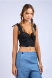 Eyelet Ruffle Strap Crop - Greige Goods