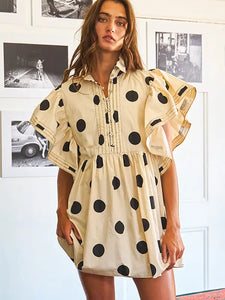 Ruffle Dot Mini Dress