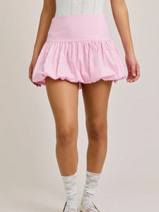 Bubble Hem Mini Skirt - Greige Goods