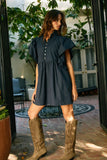 Ruffle Sleeve Pintuck Dress - Greige Goods