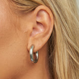 Silver Chunky Hoops - Greige Goods