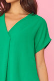 Curvy Girl Foldover V-Neck Blouse - Greige Goods