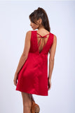 Satin Plunging V-Neck Mini - Greige Goods