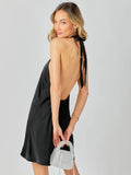 Halter Cross Neck Dress - Greige Goods